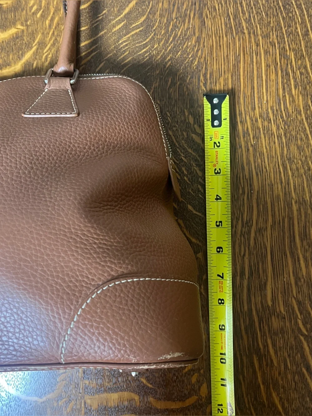 Dooney & Bourke Brown Pebbled Leather Dome Satchel Shoulder Bag NWOT.